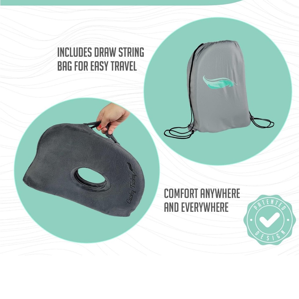 Cushy tushy Premium Foldable Piriformis Cushion / light grey